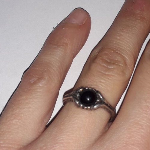 Silver ring used with semi-precious stone