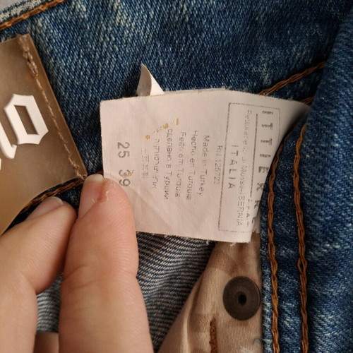 Vintage Y2K John Galliano Low Rise Newspaper Jeans like new, blue
