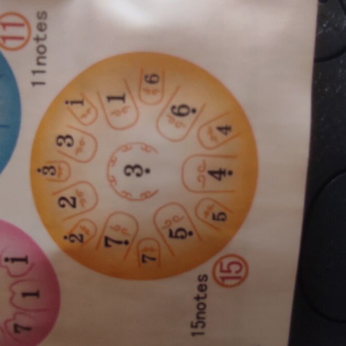Steel tongue drum 15 notes, C major scale