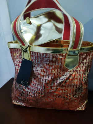 Just Cavalli shoulder bag like new, red-gold