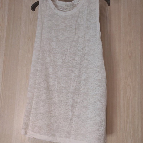 Transparent blouse with large sleeve opening used, size S
