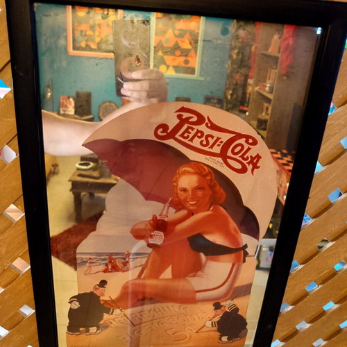 Pepsi-Cola vintage decorative wall mirror used