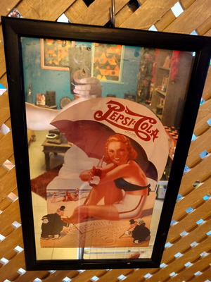 Pepsi-Cola vintage decorative wall mirror used