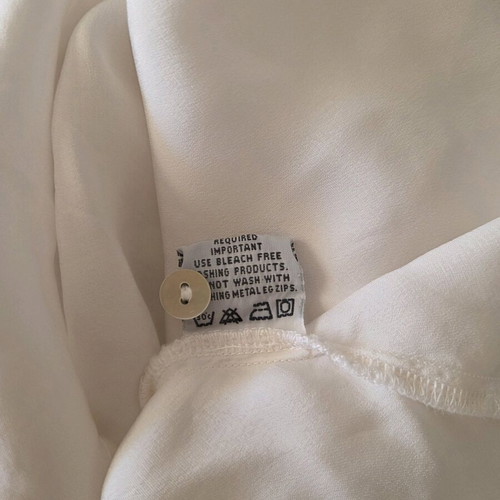 Ghost London Ivory Satin Tie-Neck Blouse like new, size M