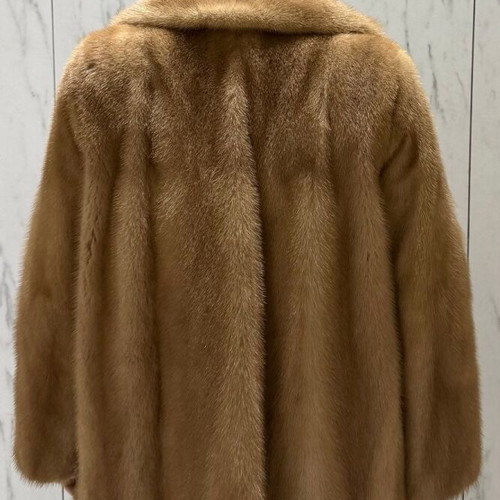 Minaidis women's fur coat One Size like new, brown mink