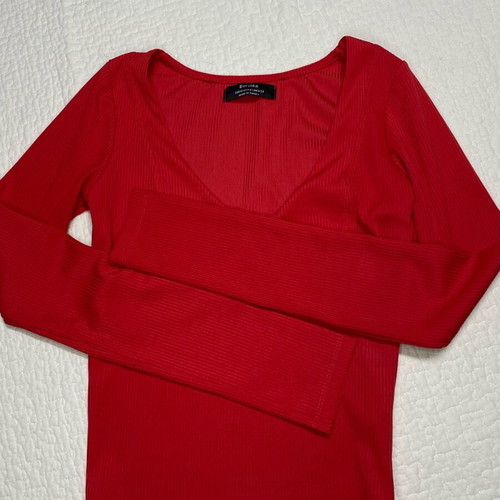 Bershka women's blouse red XS like new