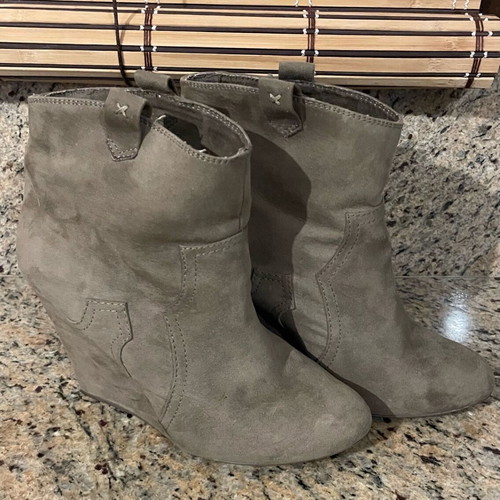 Bershka platform ankle boots used, brown, size 38