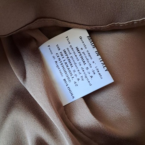 Imperial Fashion Italy Draped Satin Halter Dress like new, brown, size S