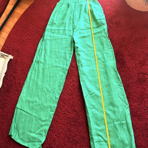 Karavan Green Linen Pants, 100% Linen, Medium