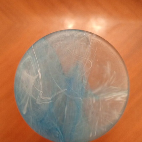 Art Glass decorative vase, blue/white opal glass Murano style