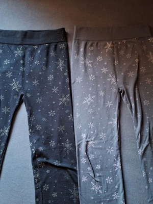 Set of 2 thermal leggings with snowflake pattern, size M, like new