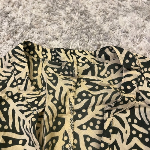 Midi ethnic dress XS black with beige, like new