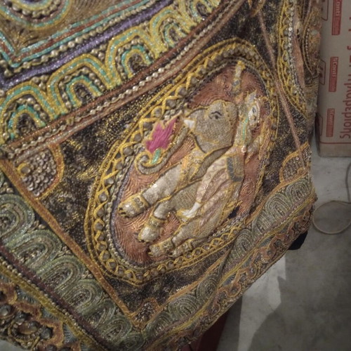 Burma embroidered textile painting like new