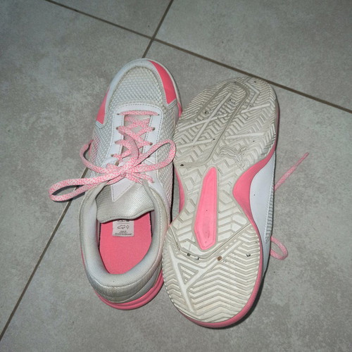 Puma sneakers size 39 like new, white and pink