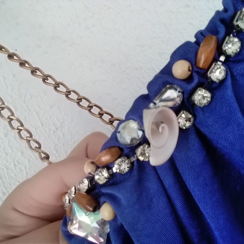 Women's dress used blue roua with beads and shells size Medium