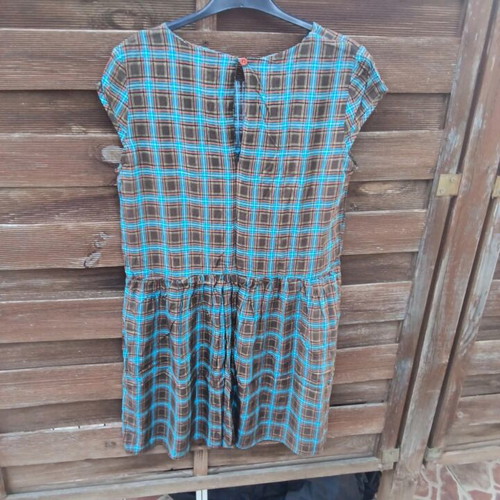 Helmi dress size L, viscose, like new, brown and orange