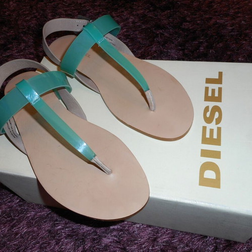 Diesel Himalie sandals new, size 39, green and turquoise