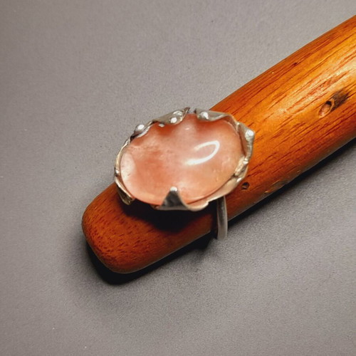 Handmade silver ring 925 with semi-precious stone adjustable