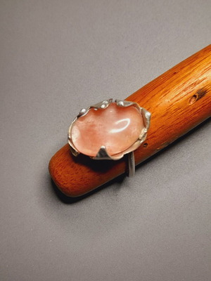 Handmade silver ring 925 with semi-precious stone adjustable