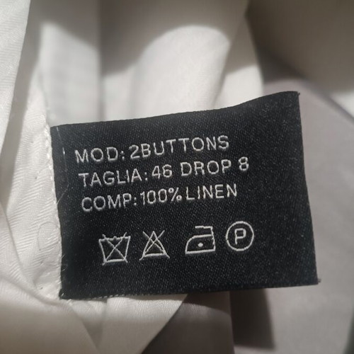 Linen suit ice color, like new, slim fit jacket size 46, trousers size 38