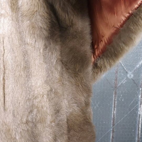 Eco fur coat new, beige, size M/L