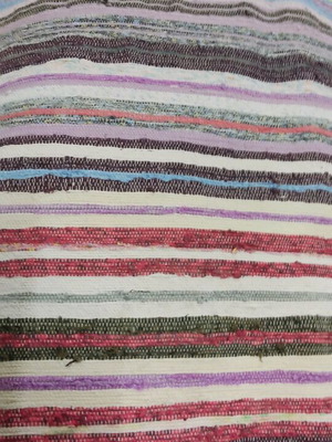 Handwoven summer rag rug used, 0.70 x 2.20 m