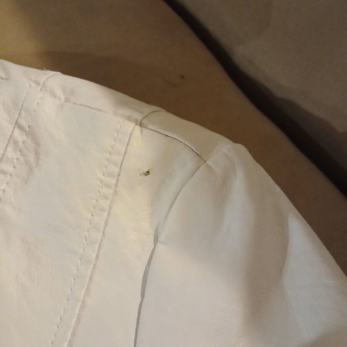 Acne Studios white leather jacket used, size L
