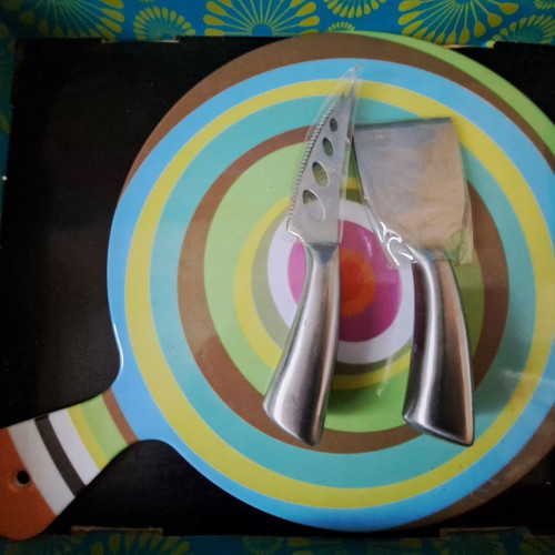 Cheese platter set new with cutting knives