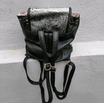 Sequin backpack like new, black and silver