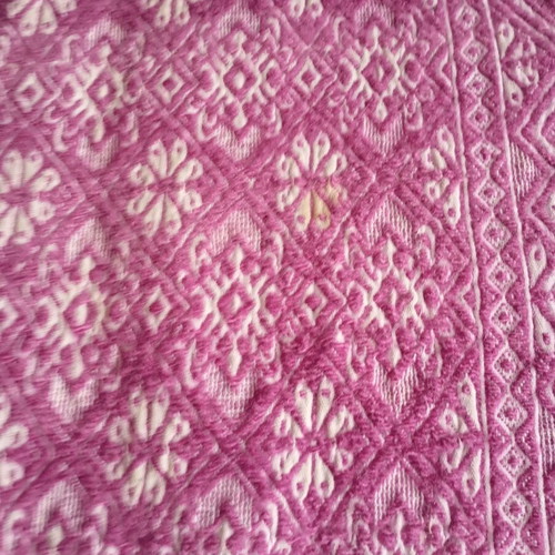 Vintage loom blanket used with stains 2.05x1.55
