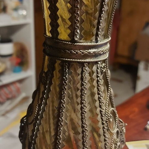 Gianniotiko vase with filigree technique used, gray, height 22 cm