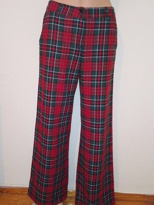 Wool vintage checkered pants Chaton size S like new, red and green