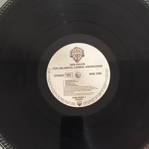Van Halen For Unlawful Carnal Knowledge vinyl used, rock