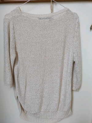 Zara Knit πουλόβερ μεταχειρισμένο, ανοιξιάτικο, μανίκια 3/4, μπεζ, μέγεθος M