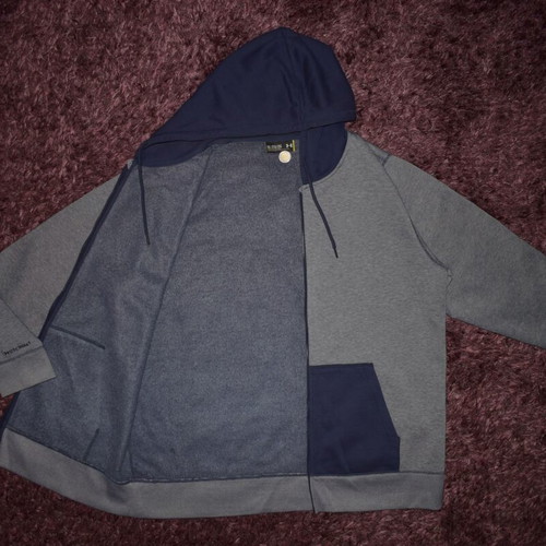 Under Armour Storm Rival Cotton Full Zip Hoody Mens jacket like new XXL gray and blue