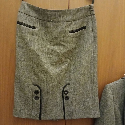 Set jacket, skirt and pants gray, size 38, like new