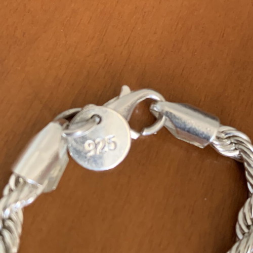 Silver 925 Rope Chain Necklace and Bracelet Set