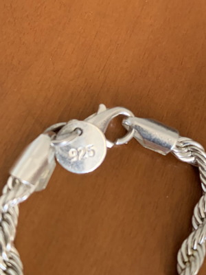 Silver 925 Rope Chain Necklace and Bracelet Set