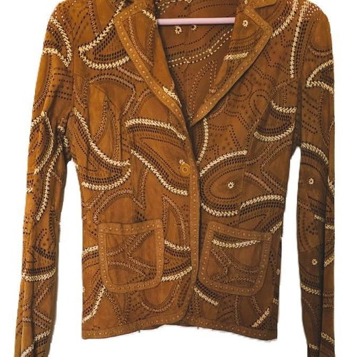 GIMO’S Lacy Suede Leather Jacket Tabac like new