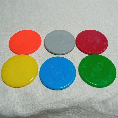 Mobil poker chip set used, 1970s promotional gift