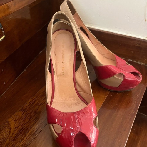 High Heel Pumps used, size 38, beige and pink