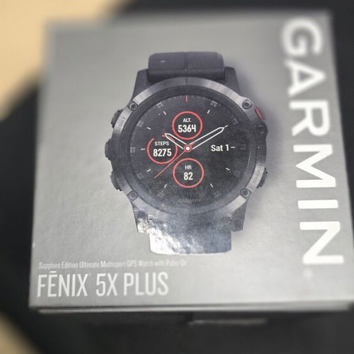 Garmin Fenix 5X Plus Sapphire smartwatch used with new strap