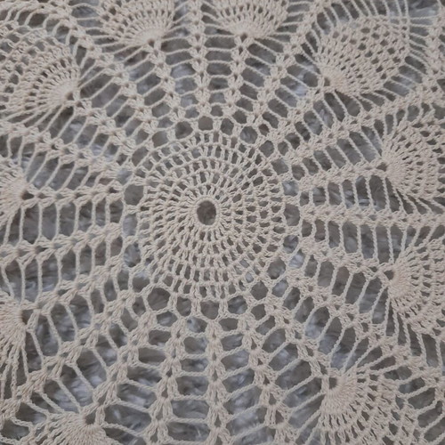 Set of 2 handmade doilies like new, ecru-beige