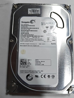 Seagate Barracuda 7200.12 250GB 3.5" SATA hard drive used