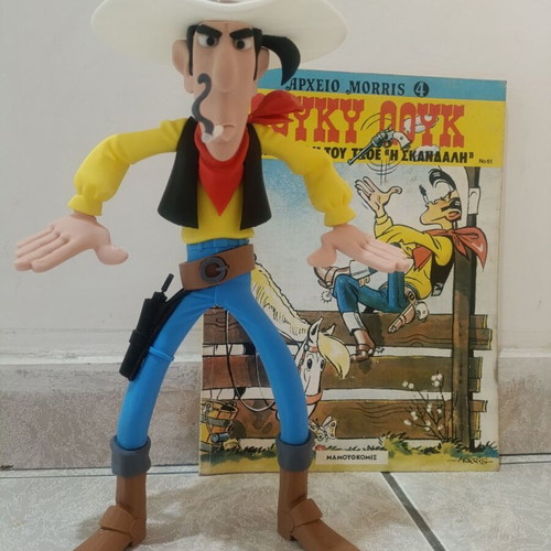 3D print figure Lucky Luke 29 cm like new, plastic PLA