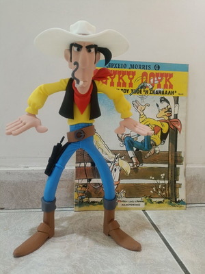 3D print figure Lucky Luke 29 cm like new, plastic PLA