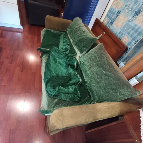 Two-seater sofa bed used