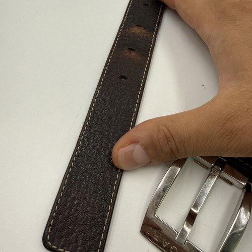 Bvlgari leather belt small size used, dark brown, 95 cm