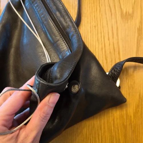 Renato Angi Venezia leather backpack, triangular design
