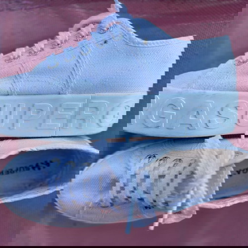 Λευκά platform παπούτσια Superga, μέγεθος 36, ελαφρώς μεταχειρισμένα